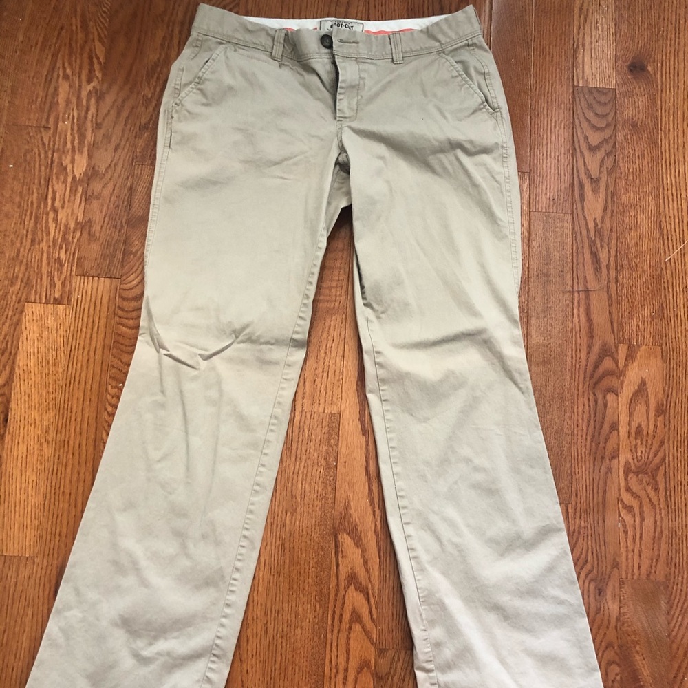 Khaki boot cut pants